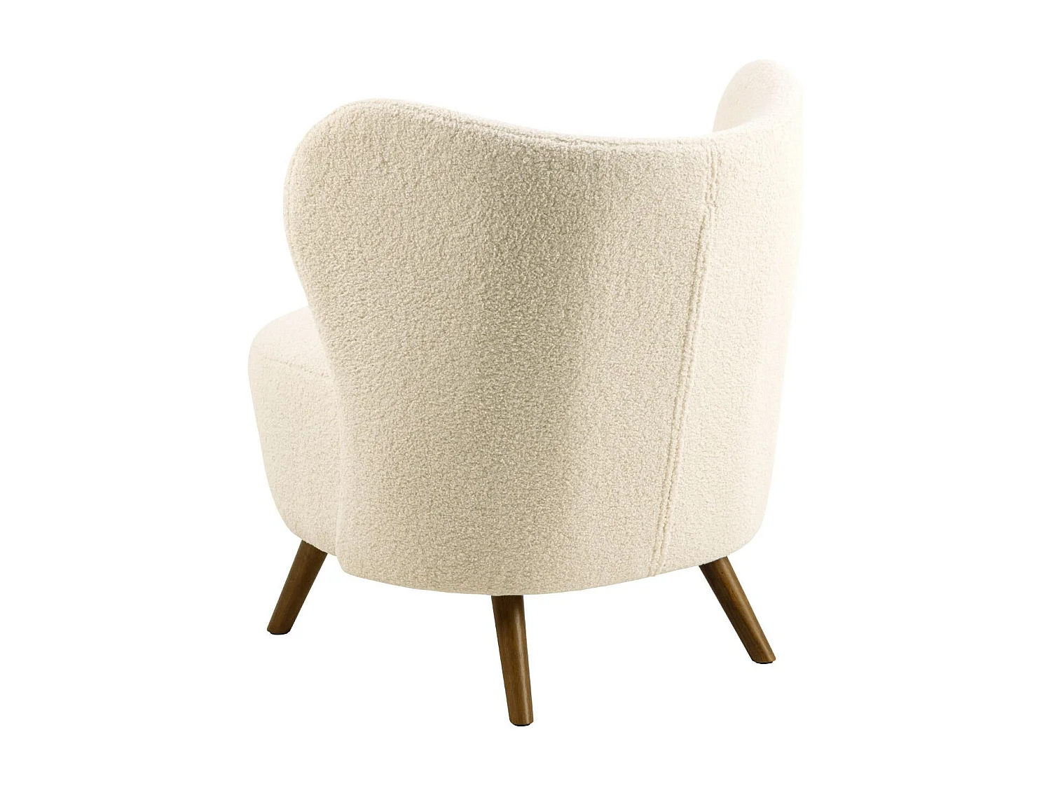 Fauteuil en tissu écru et piétement bois peint en noir - WINNY