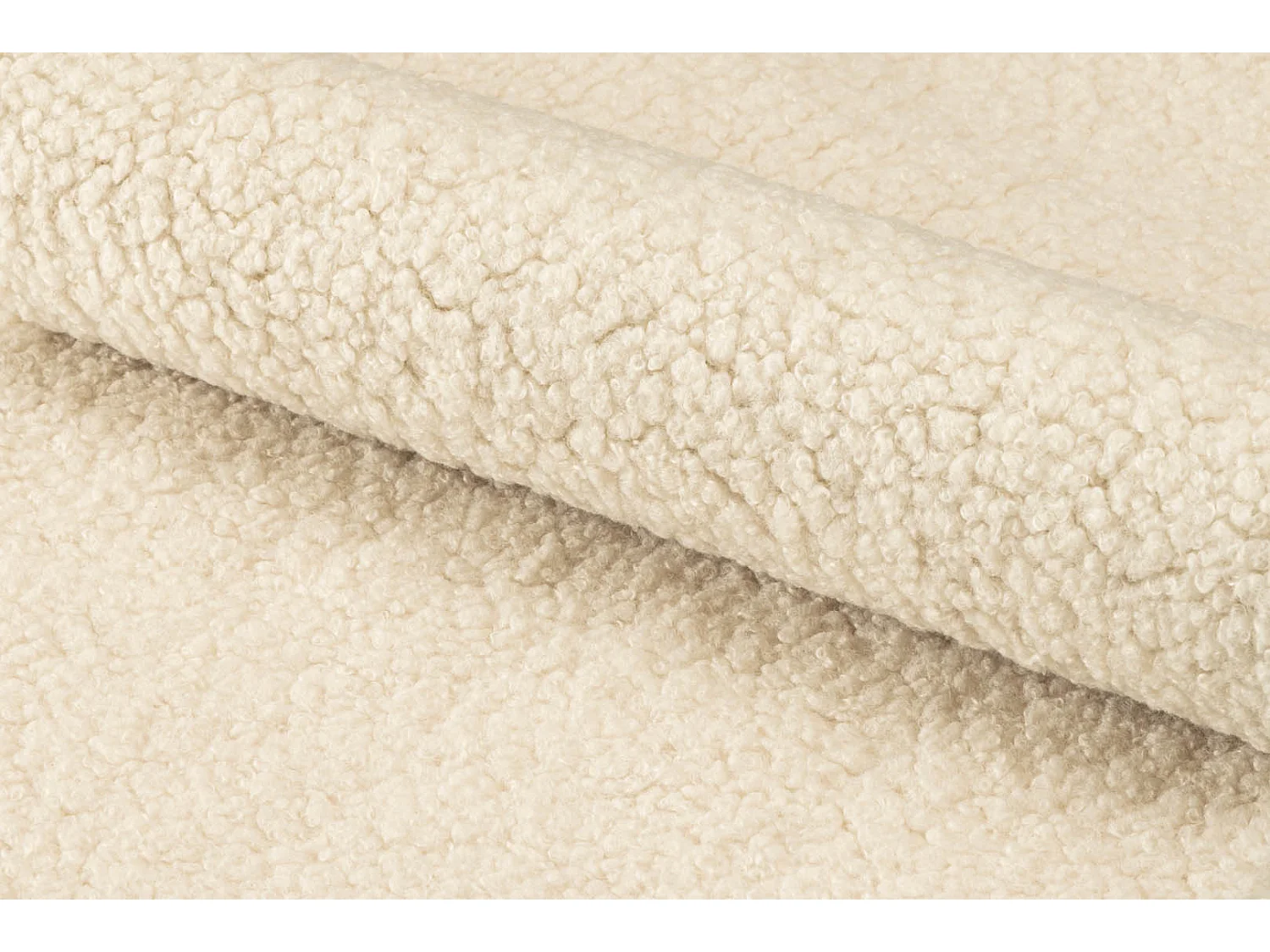 Fauteuil en tissu écru et piétement bois peint en noir - WINNY