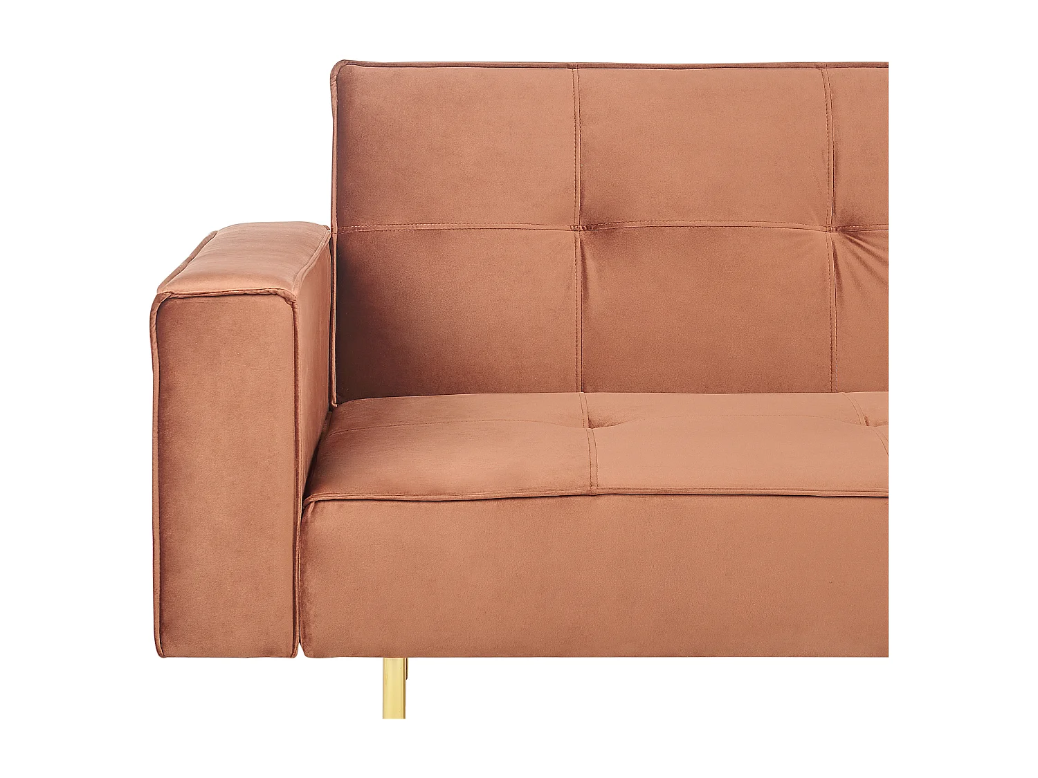 Canapé-lit 3 places VISNES Velours Marron doré