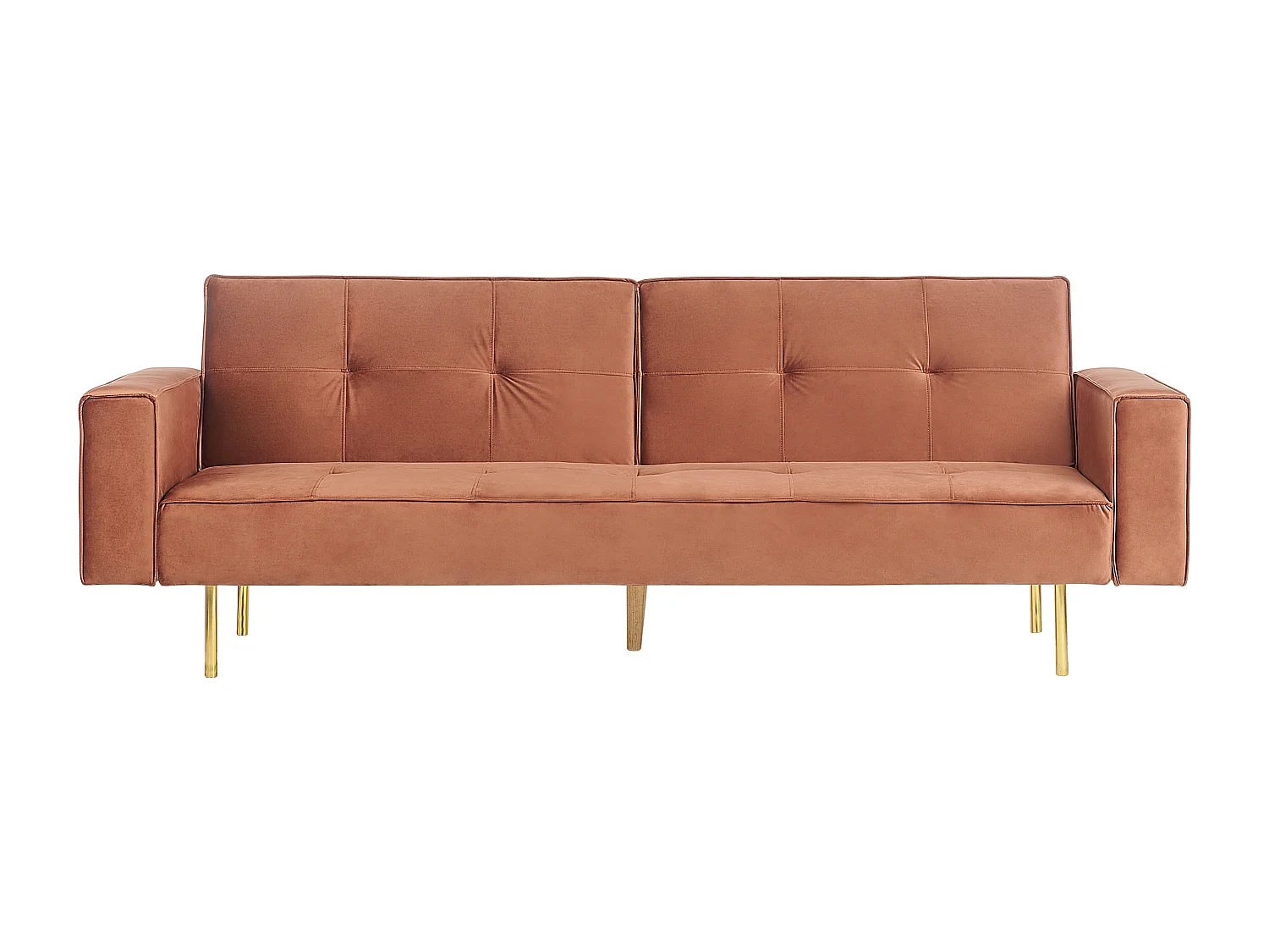 Canapé-lit 3 places VISNES Velours Marron doré