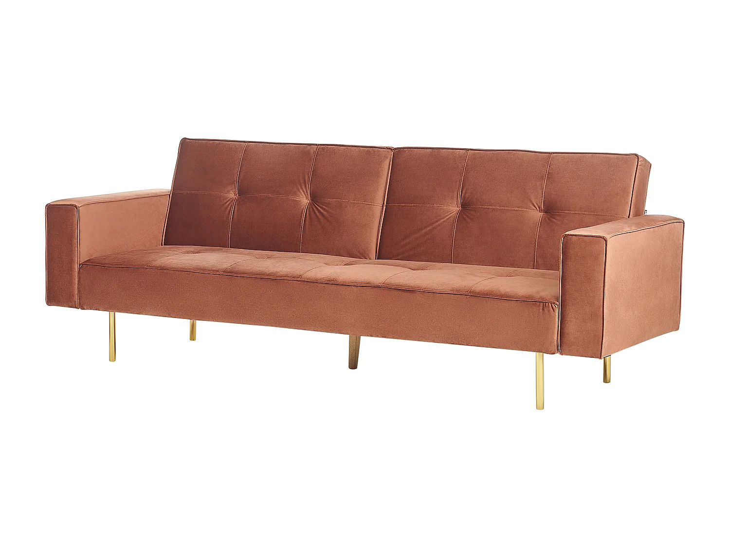 Canapé-lit 3 places VISNES Velours Marron doré