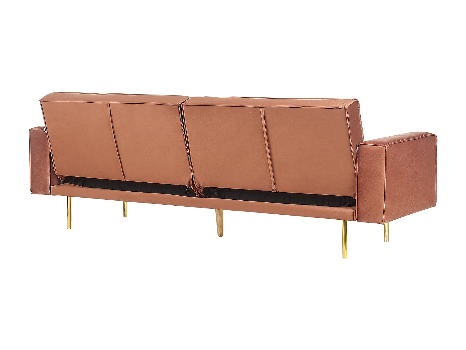 Canapé-lit 3 places VISNES Velours Marron doré