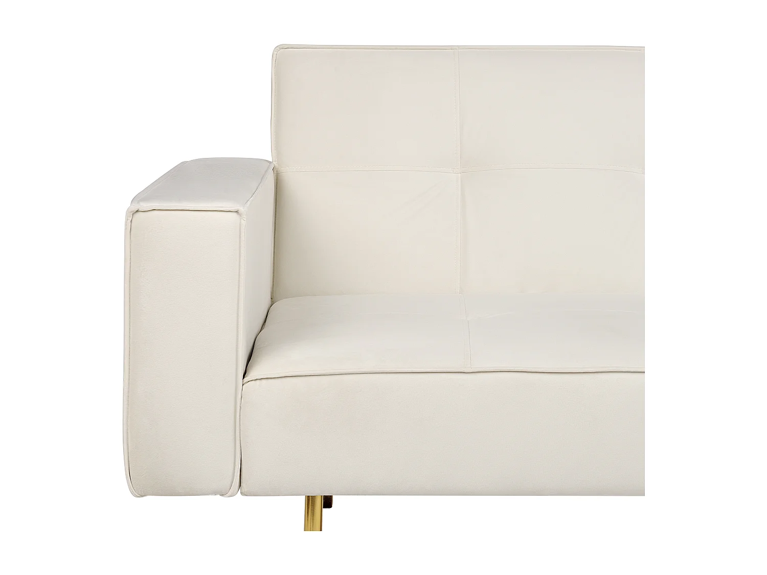 Slaapbank VISNES Fluweel Gebroken wit 3-zitter