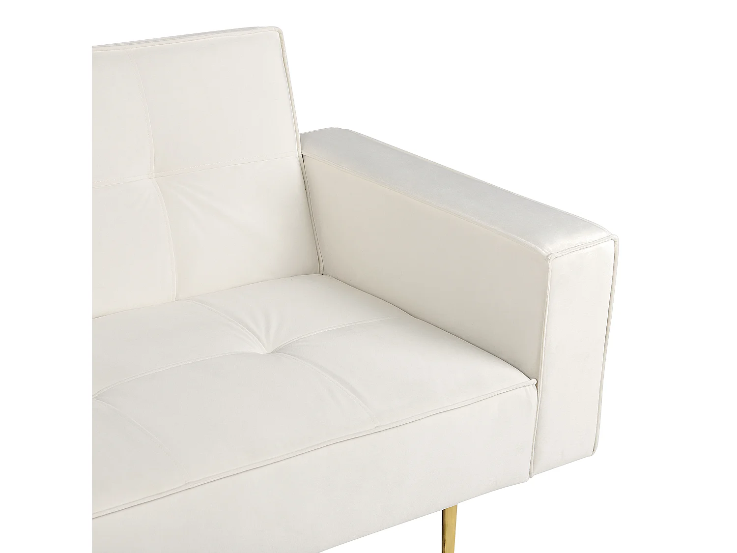 Slaapbank VISNES Fluweel Gebroken wit 3-zitter