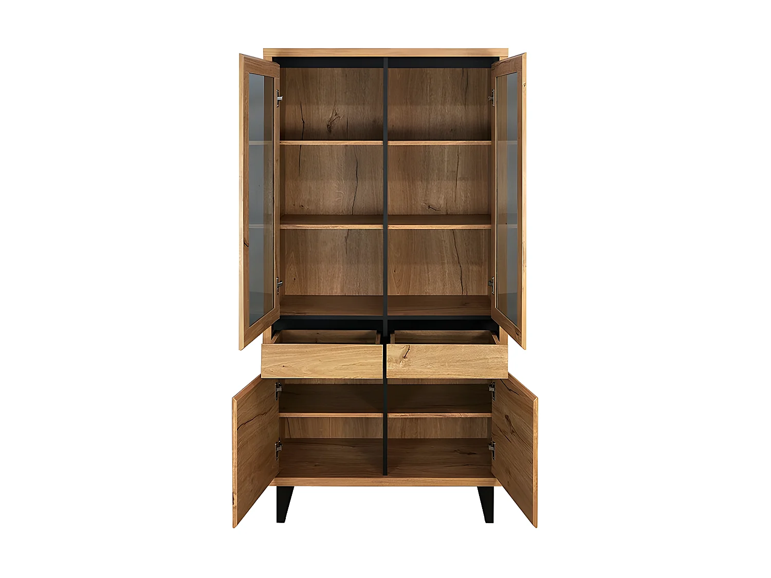 Vitrine grand modèle 2 + 2 portes 2 tiroirs Sully