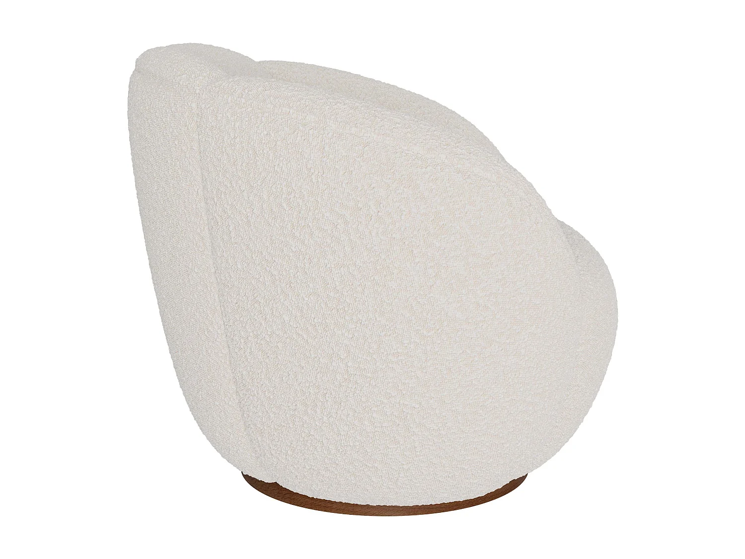 Poltrona girevole in tessuto bouclé bianco - Ysé