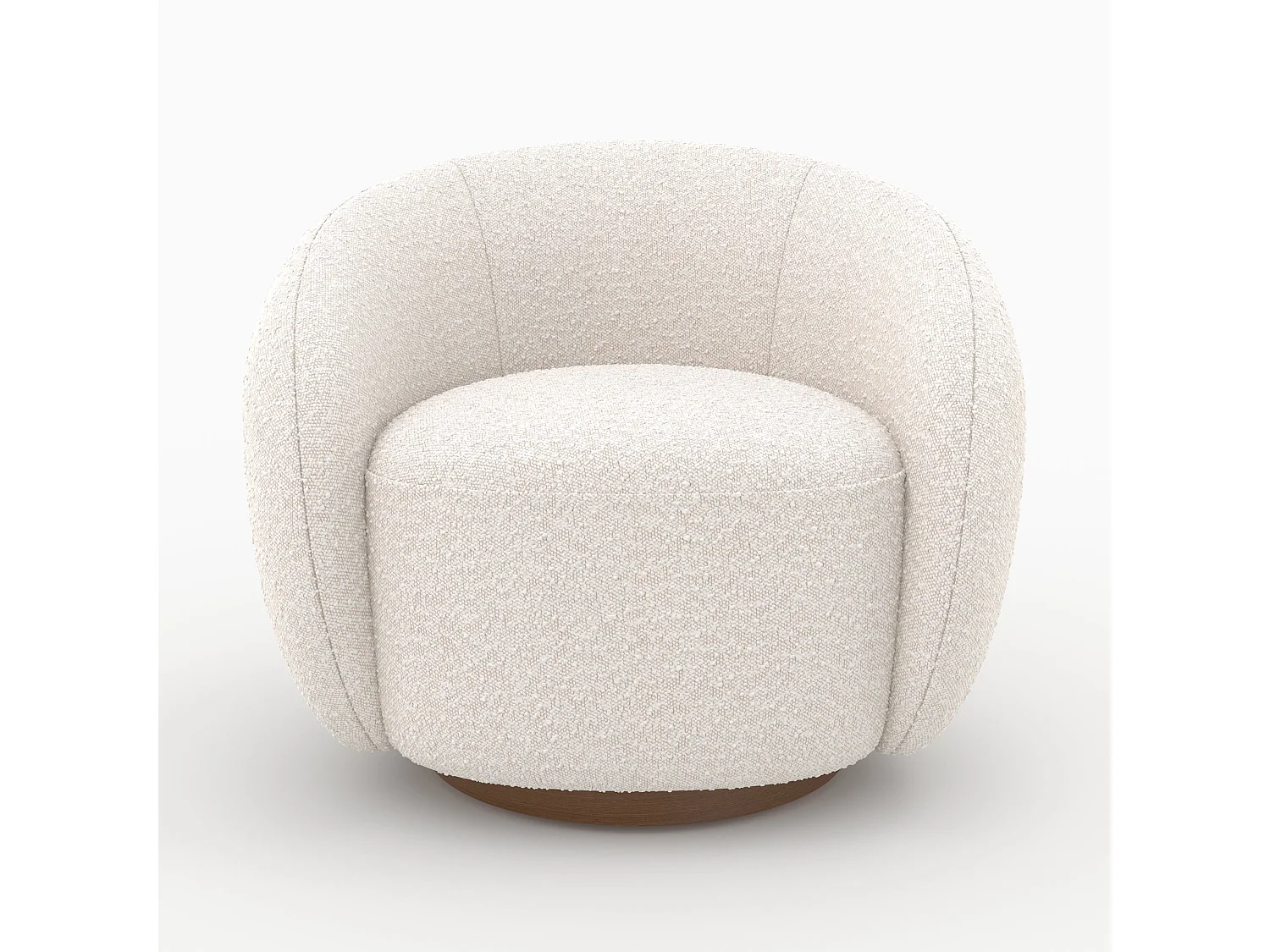 Fauteuil pivotant en tissu bouclé blanc - Naya