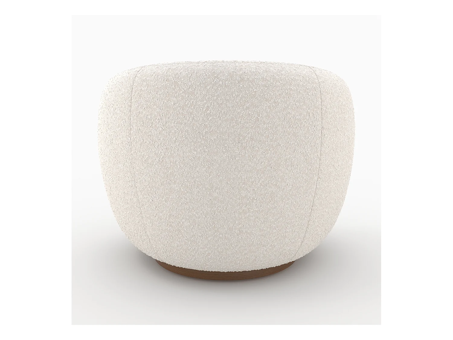 Poltrona girevole in tessuto bouclé bianco - Naya