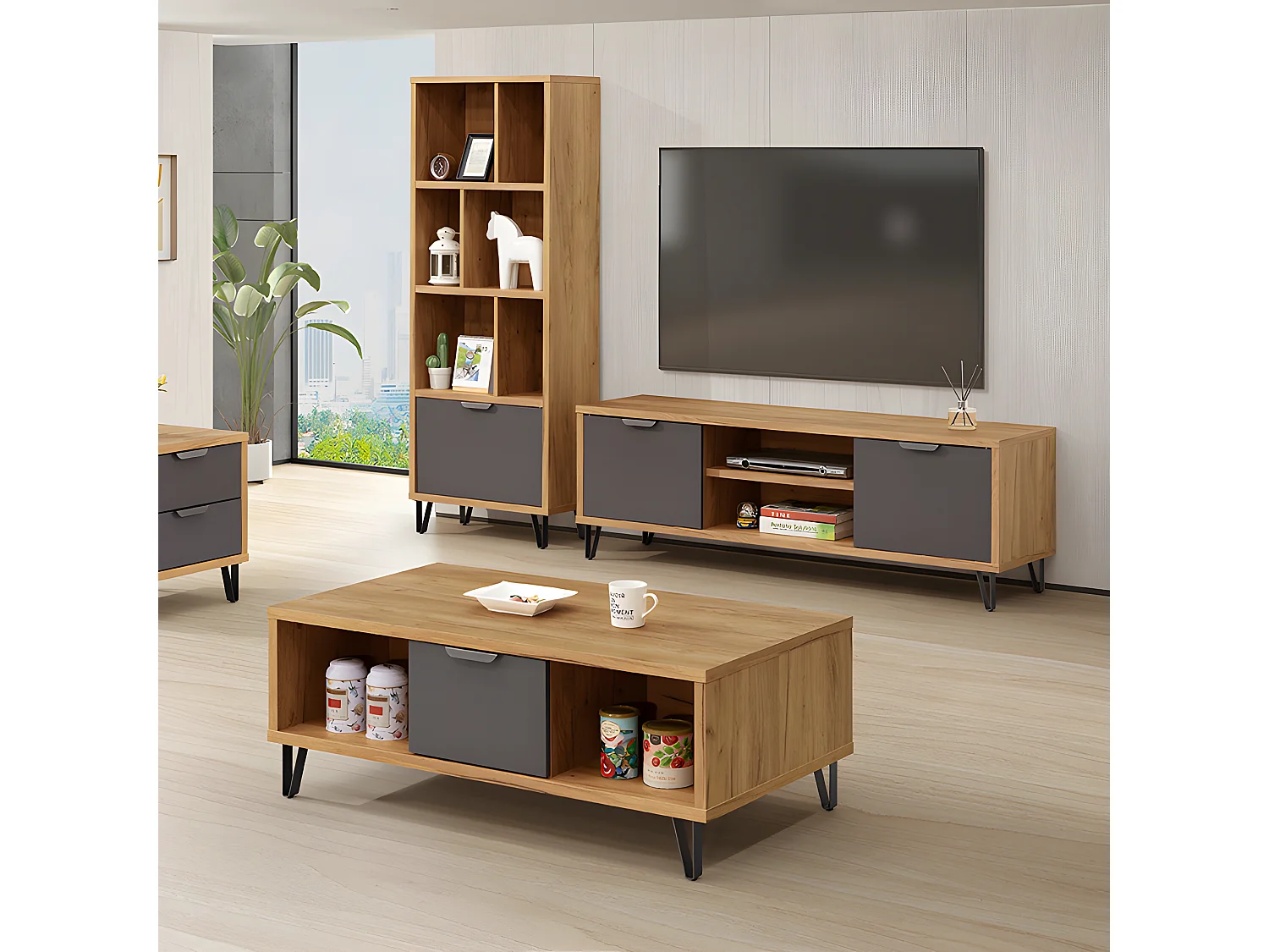 Bibliothèque 6 niches 1 porte Harry