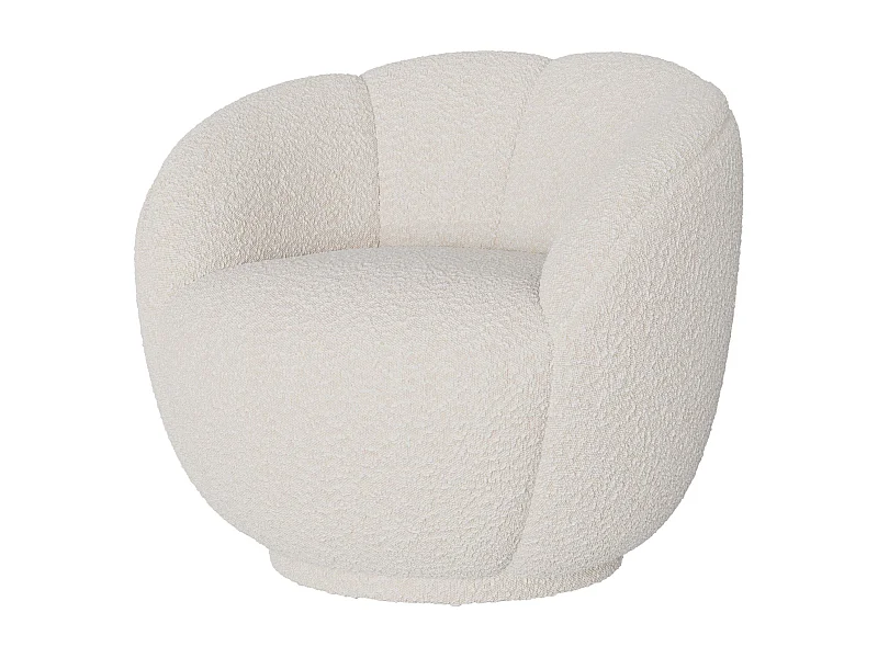 Sillón en tela bouclé blanco - Ysé