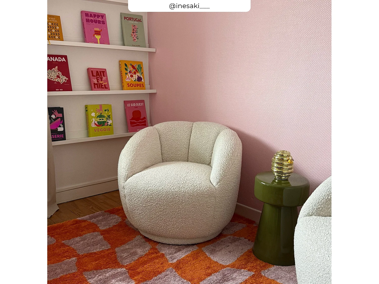 Sillón en tela bouclé blanco - Ysé