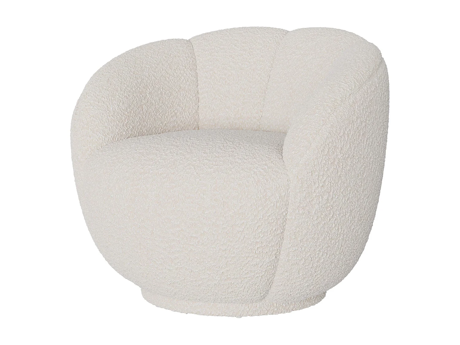 Fauteuil en tissu bouclé blanc - Ysé