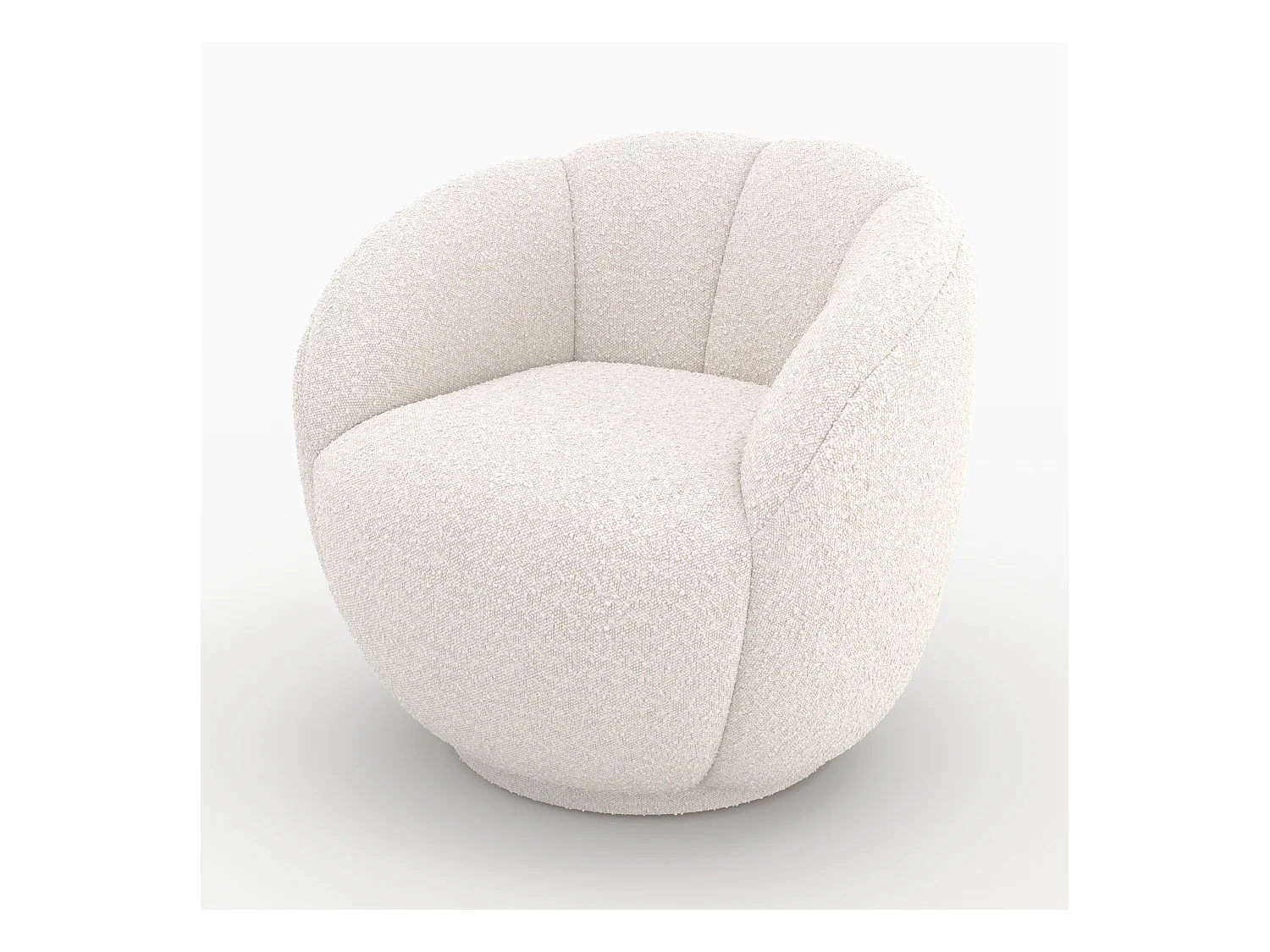 Fauteuil en tissu bouclé blanc - Ysé