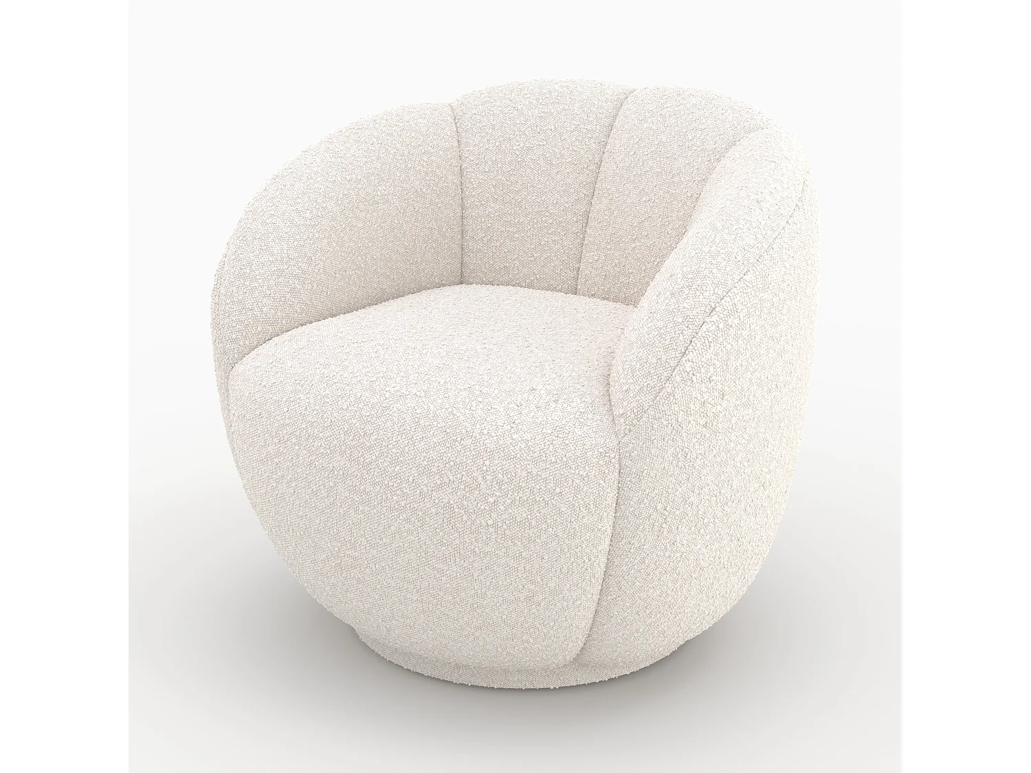 Fauteuil en tissu bouclé blanc - Ysé