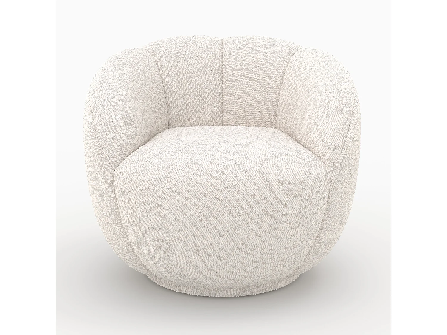 Sillón en tela bouclé blanco - Ysé