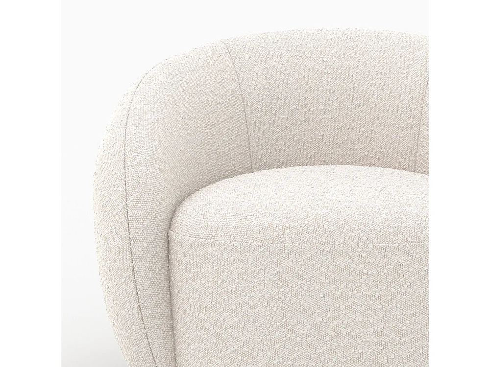 Poltrona in tessuto bouclé bianco - Naya