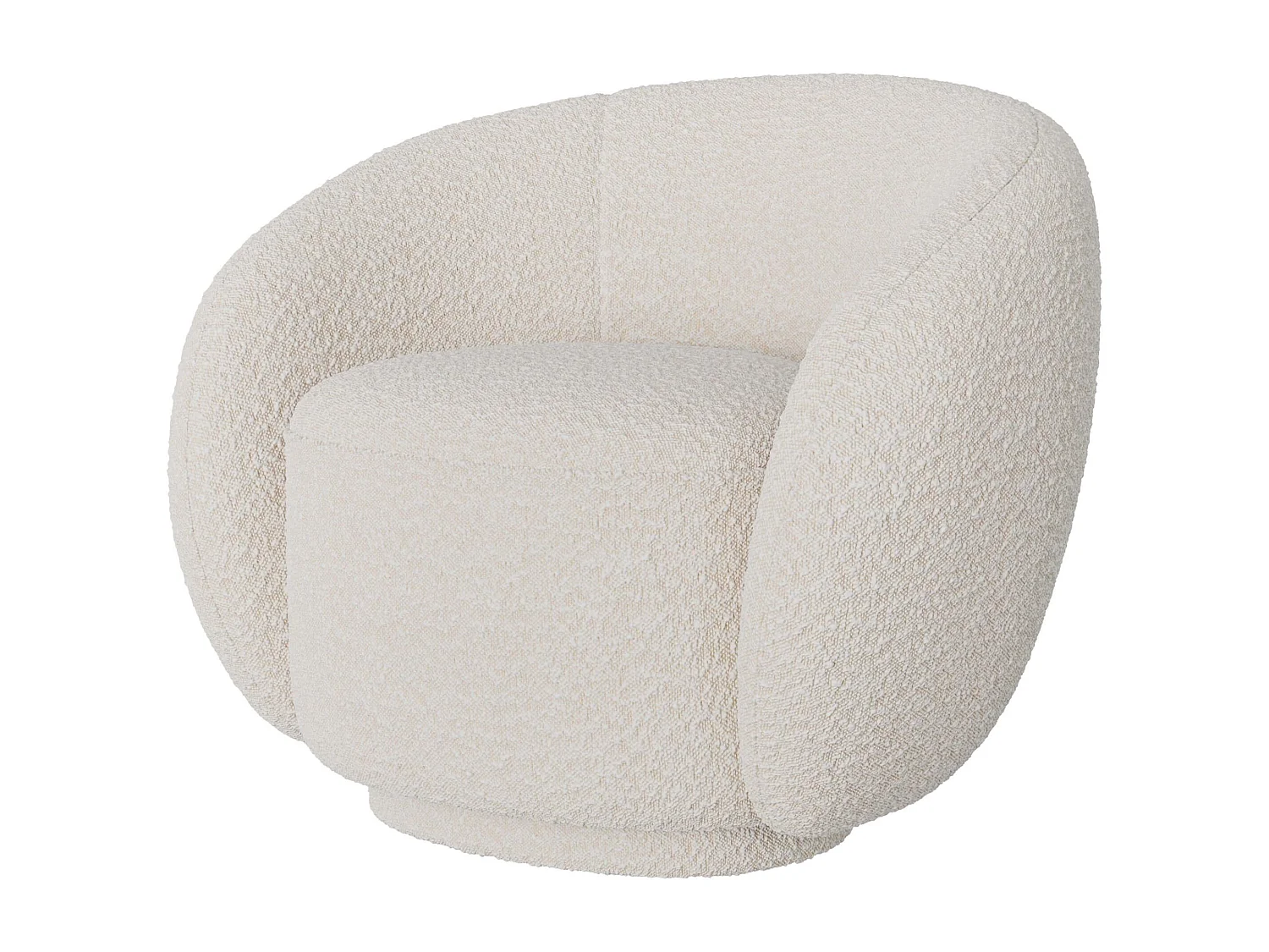 Poltrona in tessuto bouclé bianco - Naya