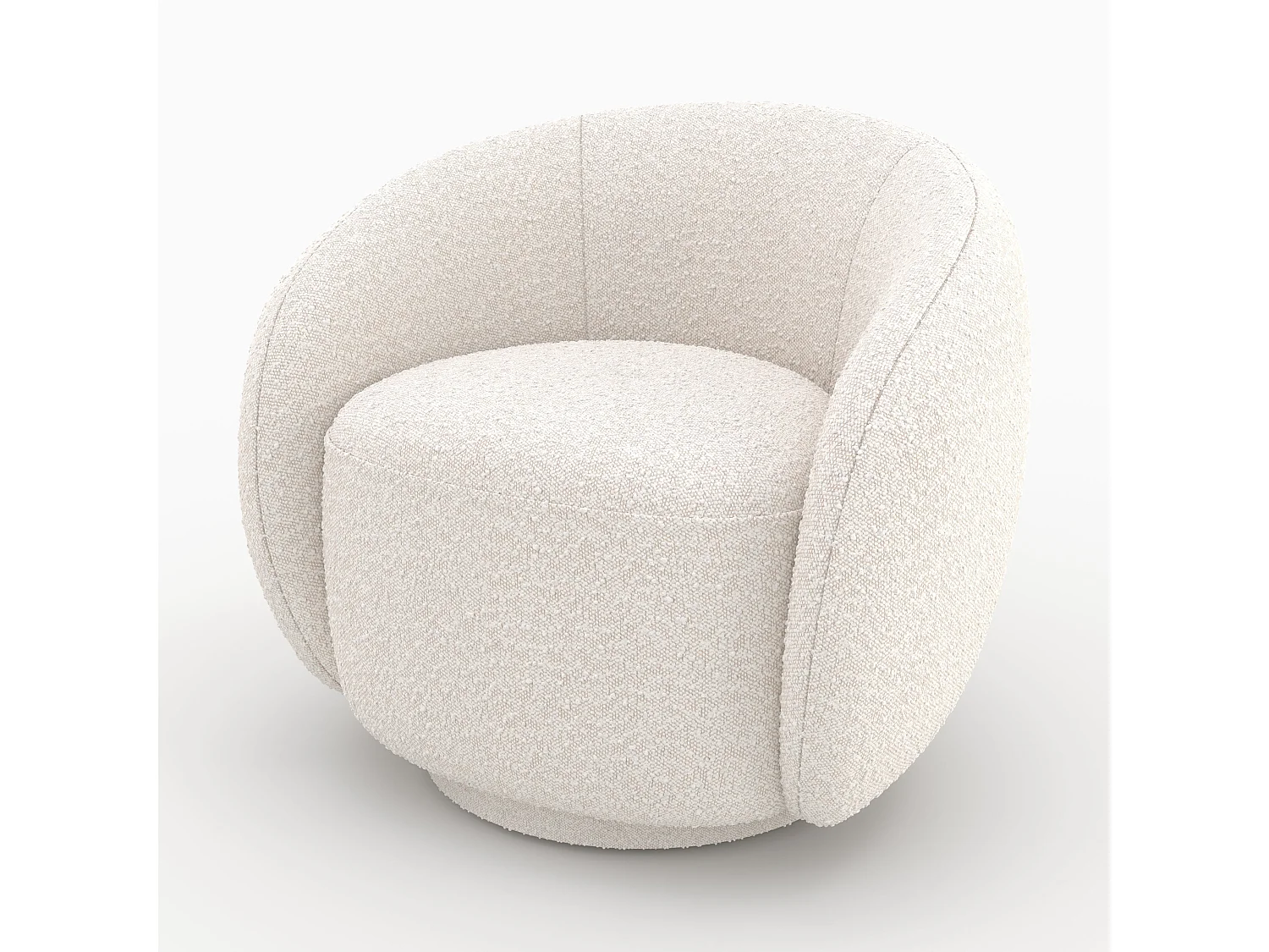 Poltrona in tessuto bouclé bianco - Naya