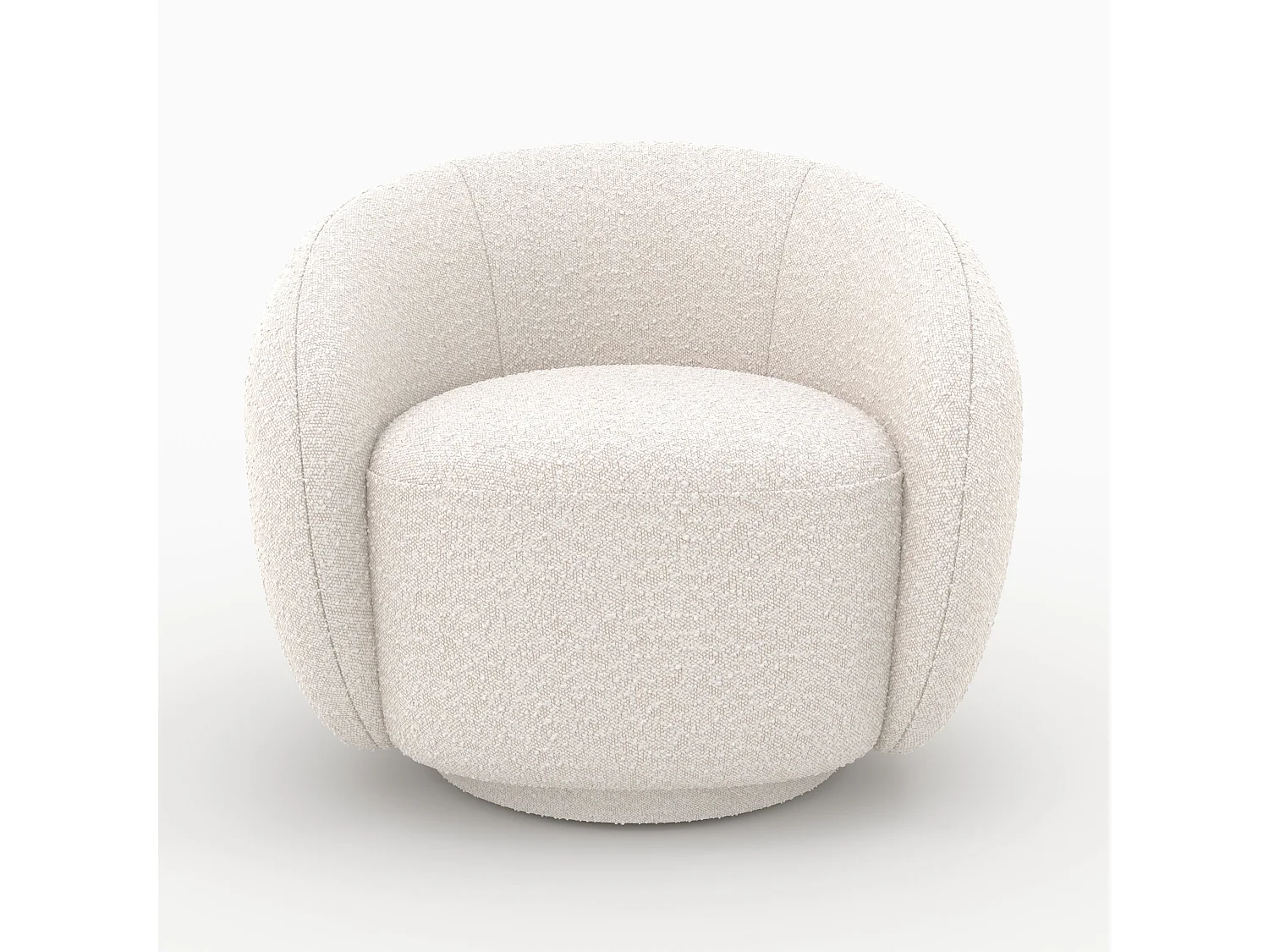 Poltrona in tessuto bouclé bianco - Naya