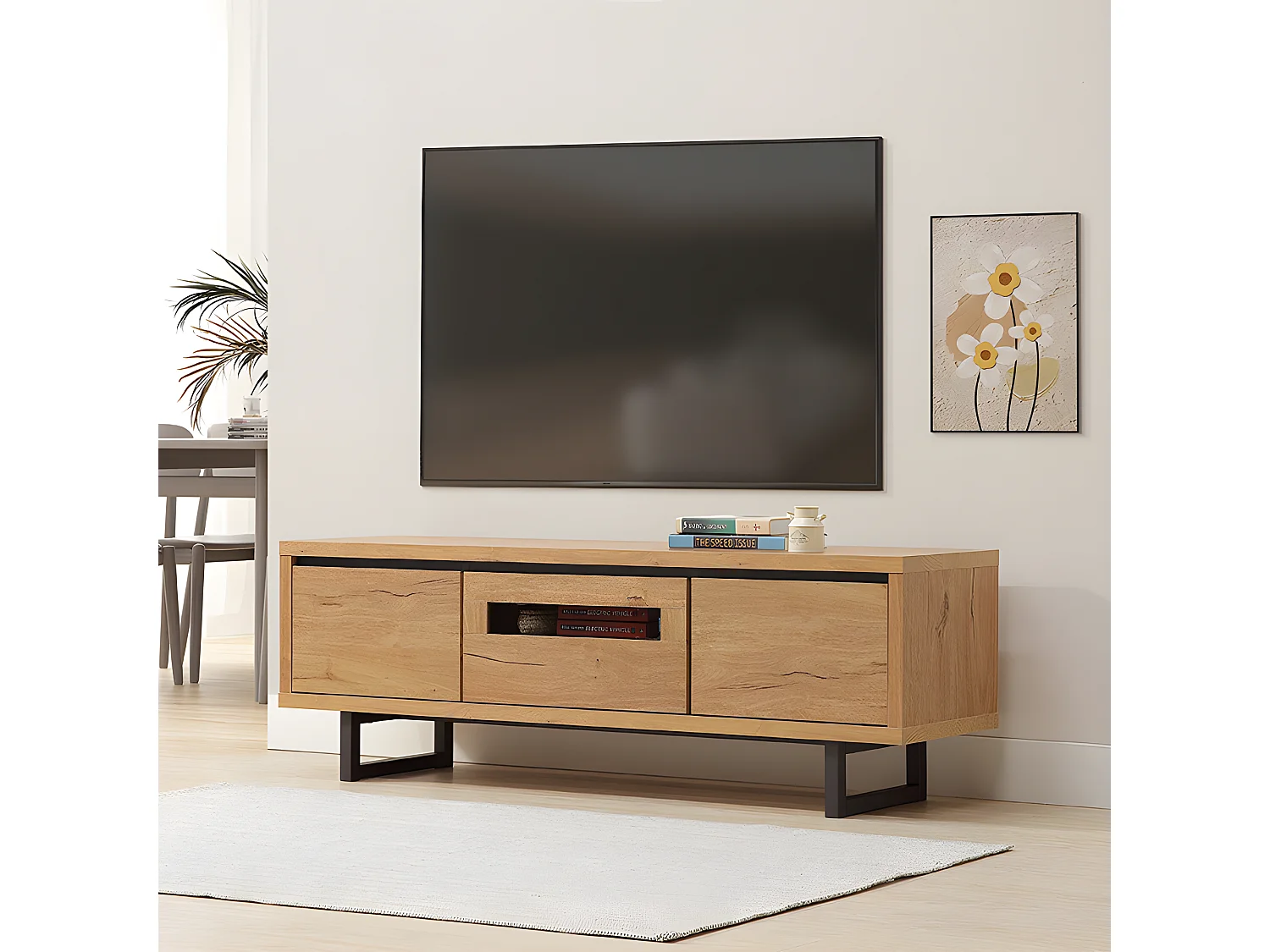 Meuble TV 2 portes 1 tiroir Sully