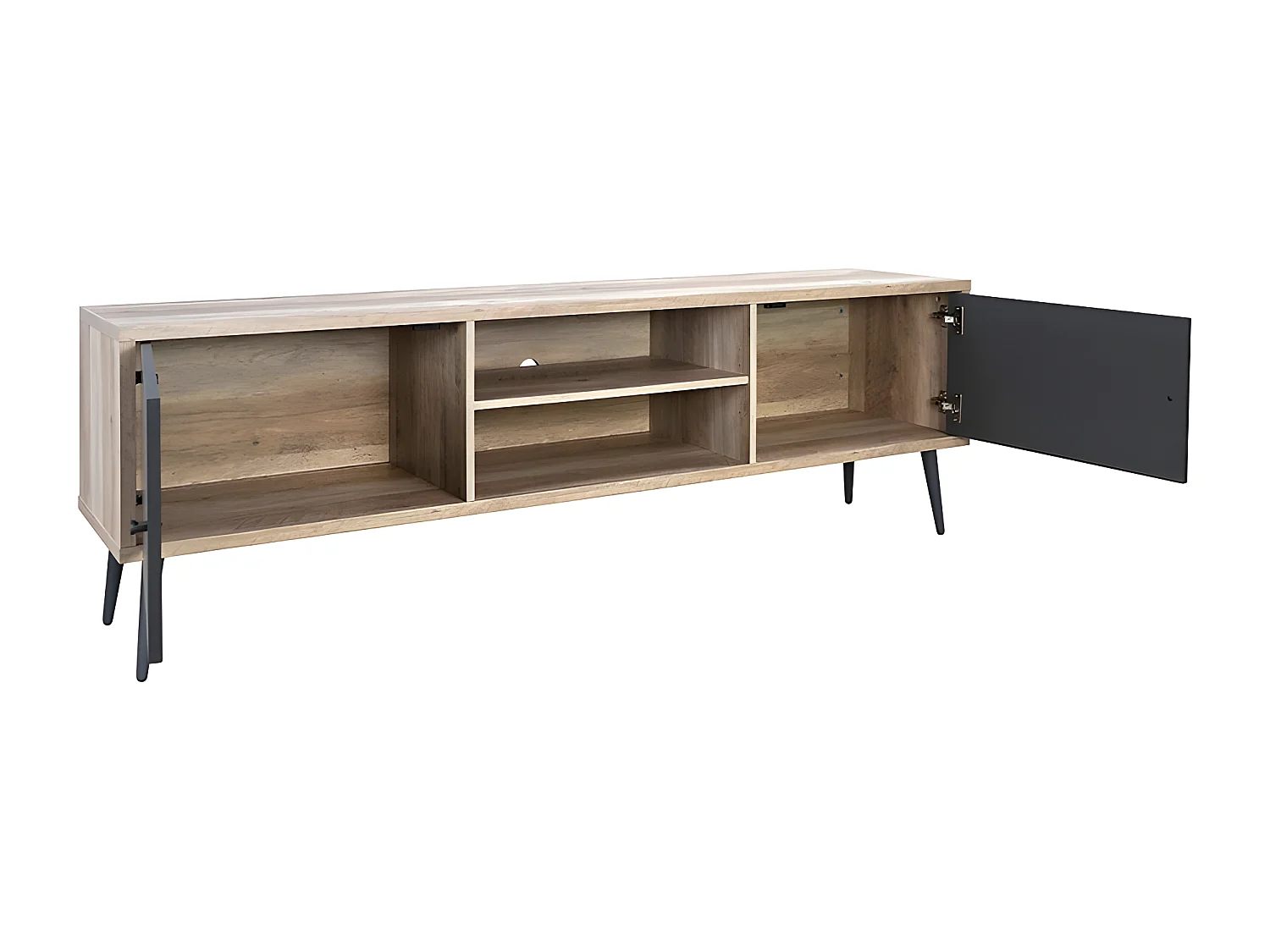 Meuble TV 2 portes 2 niches Scott