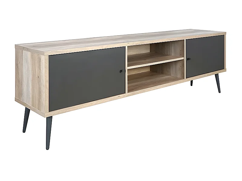 Meuble TV 2 portes 2 niches Scott