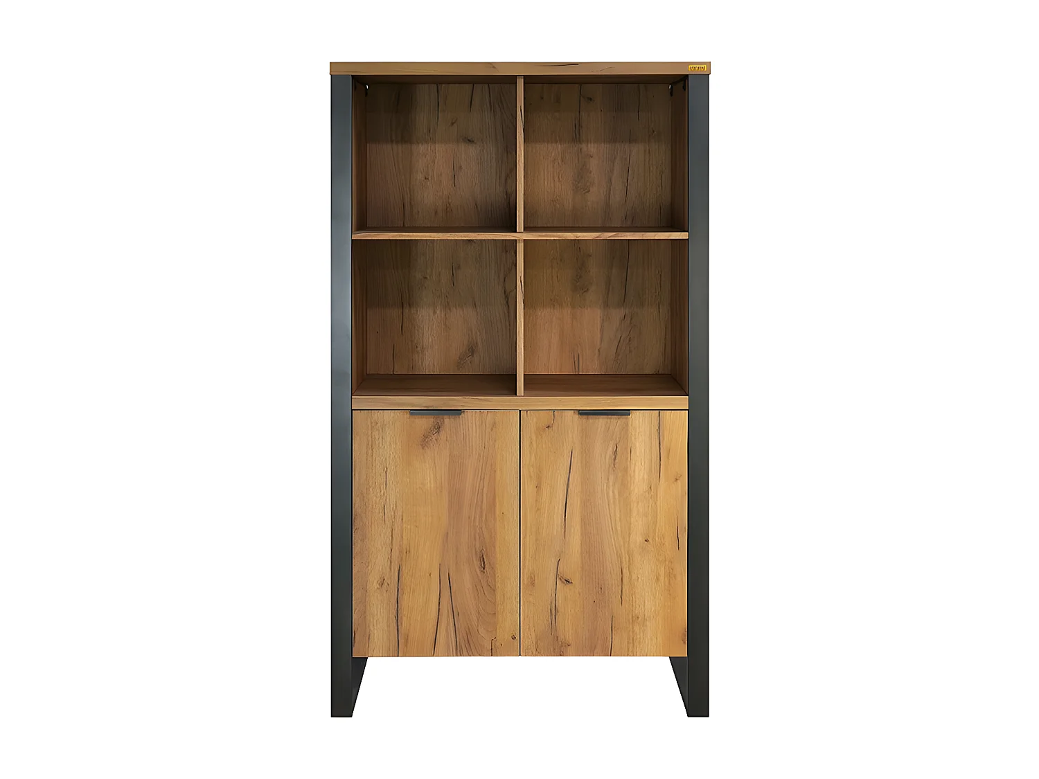 Buffet haut 4 niches 2 portes pieds métal Ron