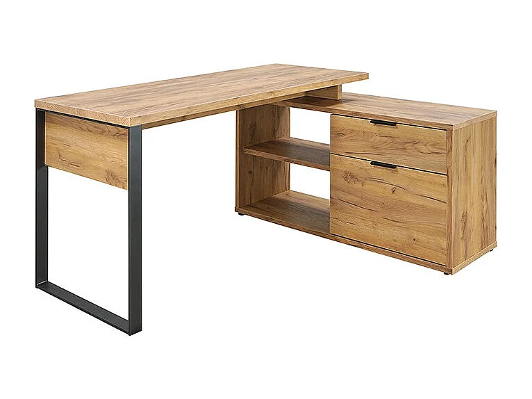 Bureau d'angle 2 cases 1 tiroir 1 porte Ron