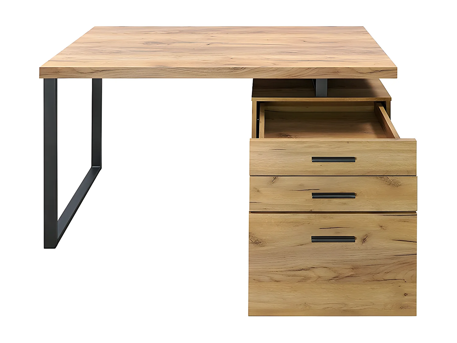 Bureau 3 tiroirs pied métal Elton