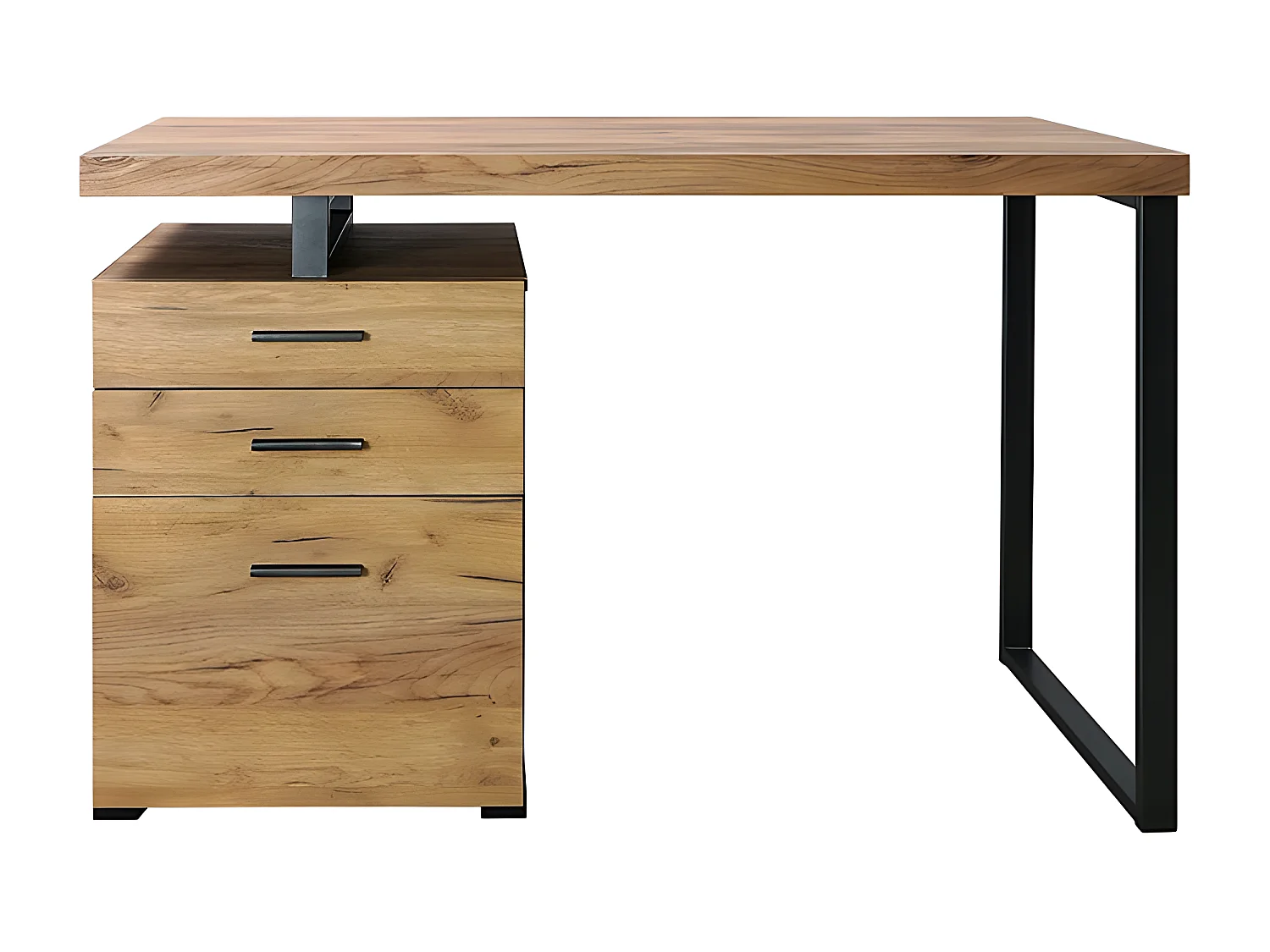 Bureau 3 tiroirs pied métal Elton