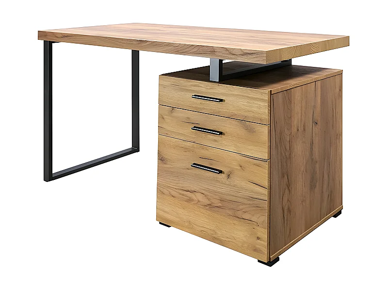 Bureau 3 tiroirs pied métal Elton