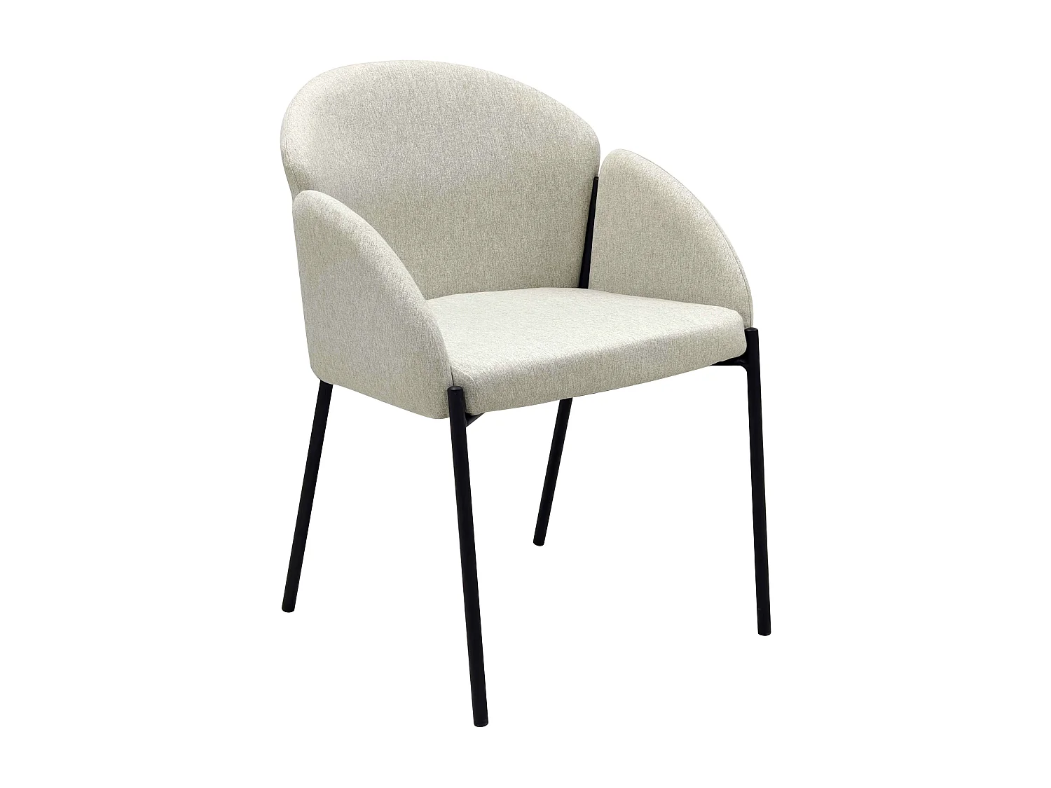 Lot de 2 chaises en acier et tissu beige