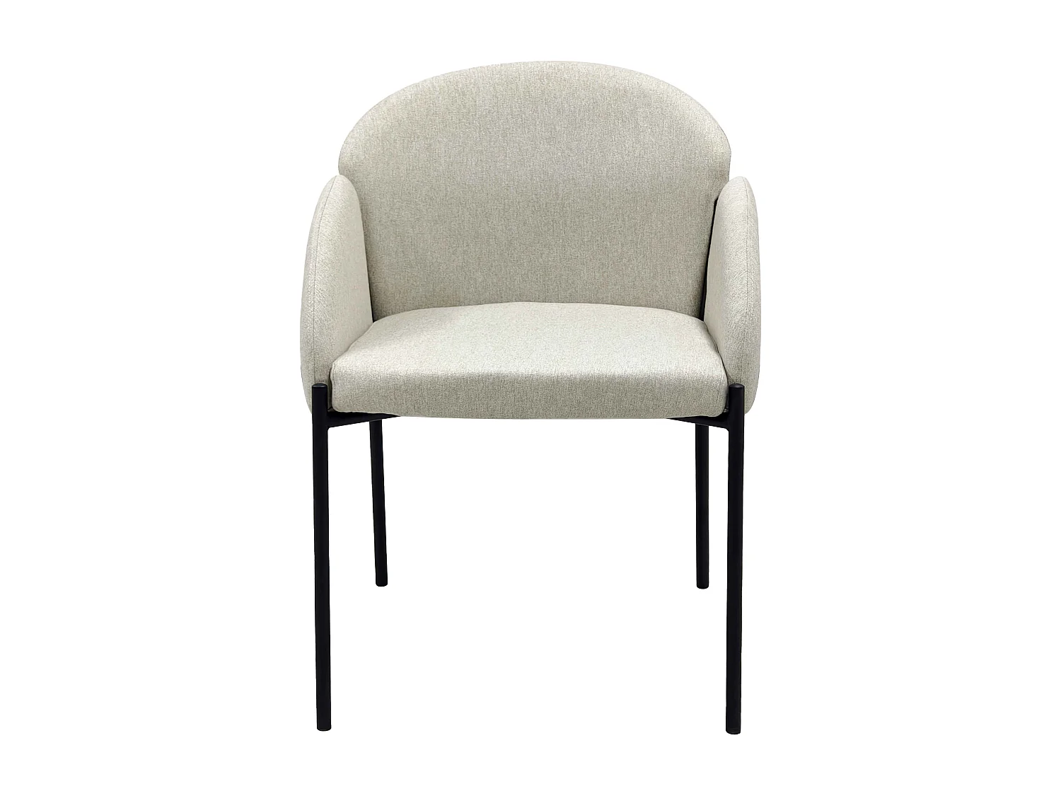 Lot de 2 chaises en acier et tissu beige