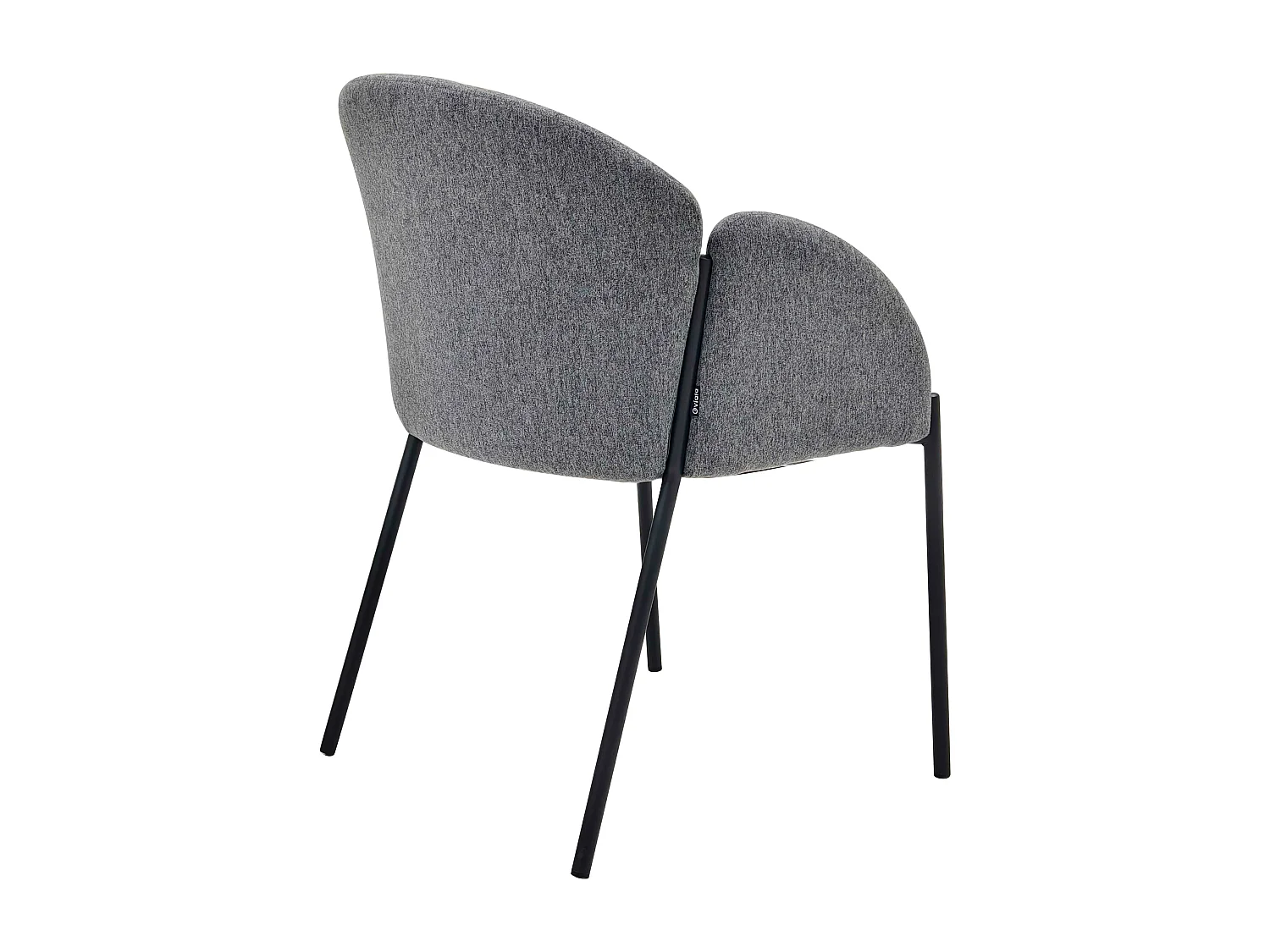 Lot de 2 chaises en acier et tissu gris anthracite