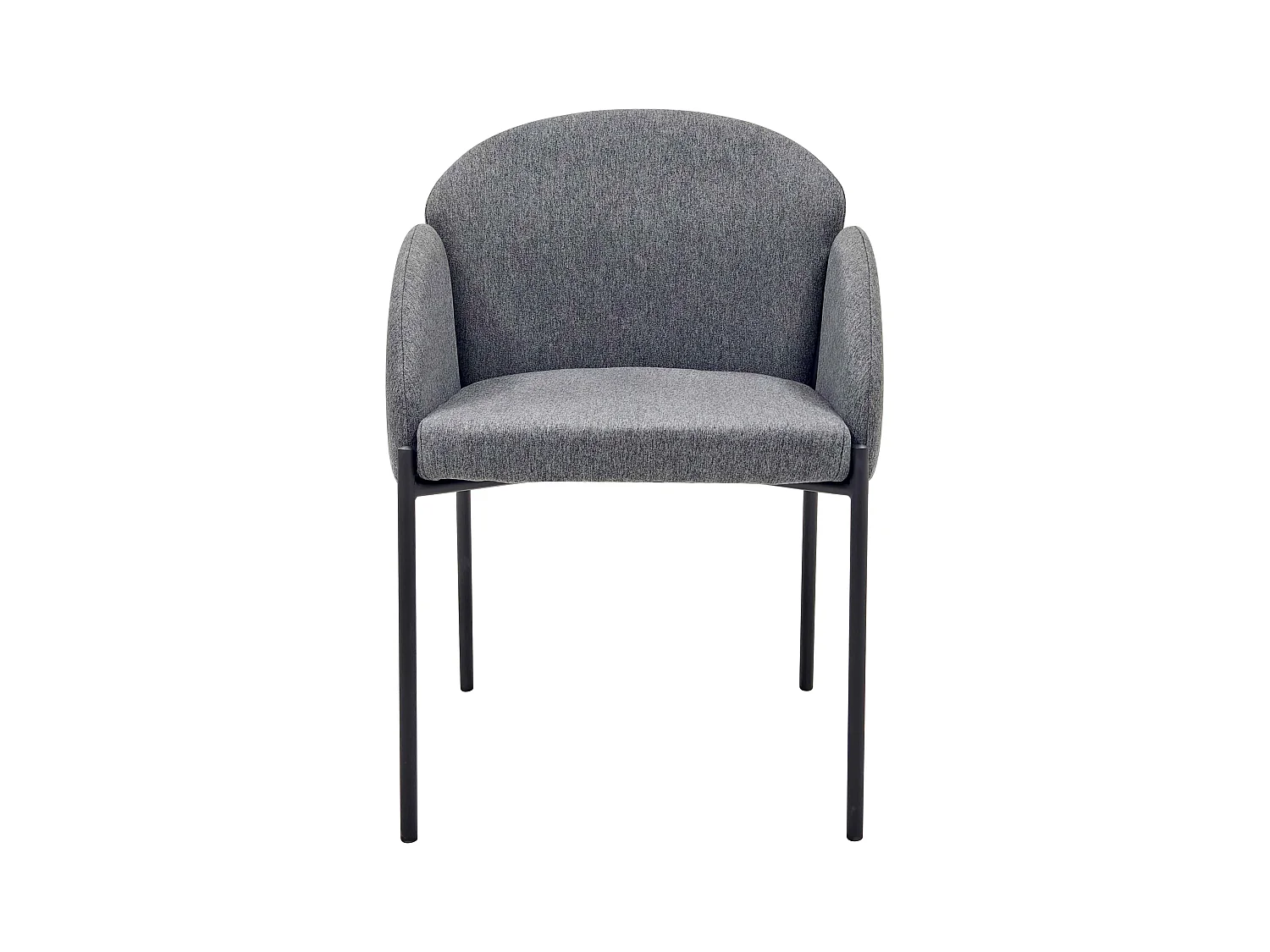 Lot de 2 chaises en acier et tissu gris anthracite