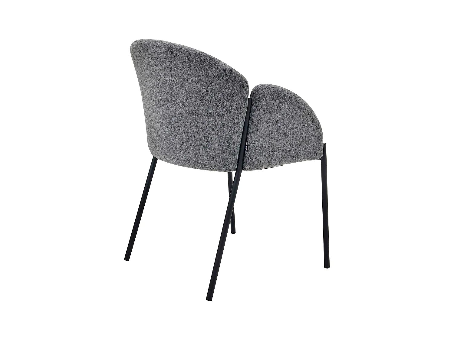 Lot de 2 chaises en acier et tissu gris anthracite
