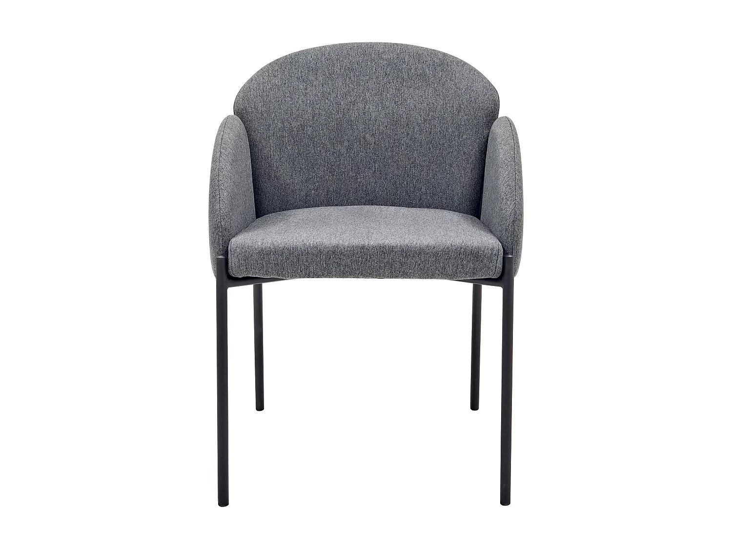 Lot de 2 chaises en acier et tissu gris anthracite