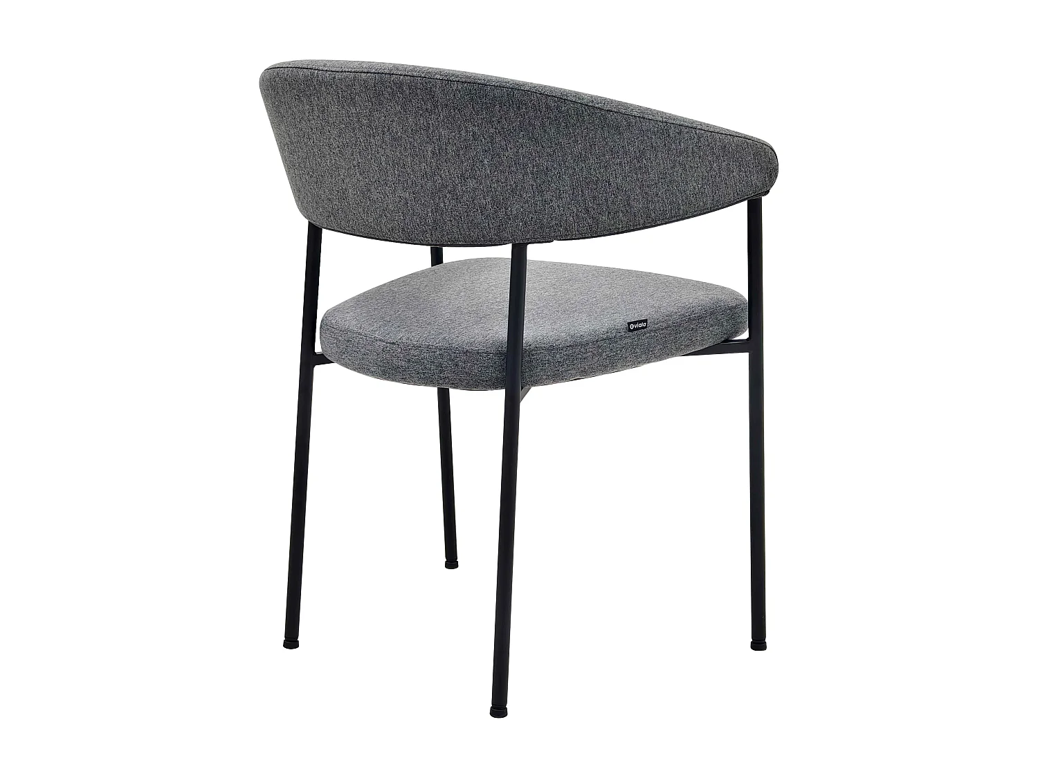 Lot de 2 fauteuils en contreplaqué et tissu gris anthracite