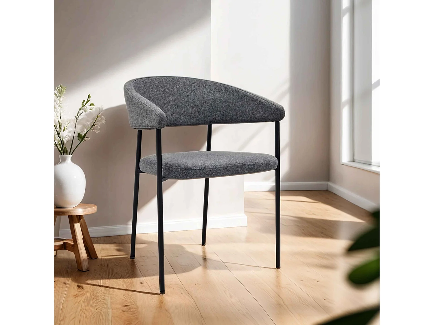 Set van 2 fauteuils van multiplex en roestkleurige stof