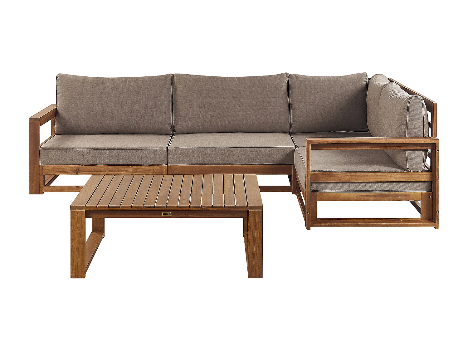 Tuin hoekloungeset met tafel 4-zitter TIMOR Rechterzijde Gecertificeerd acaciahout Lichtbruin