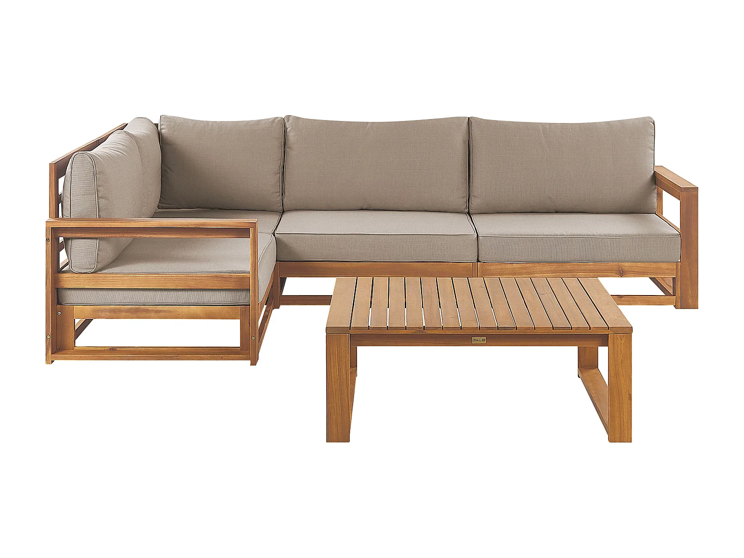 Ensemble de canapés d'angle de jardin 4 places TIMOR Côté droit Bois d'acacia certifié Marron clair