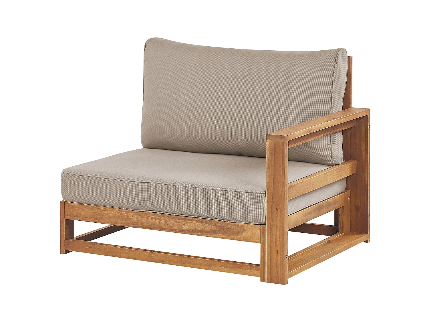 Garten Ecksofa mit Tisch 4-Sitzer TIMOR rechtsseitig modular zertifiziertes Akazienholz Hellbraun