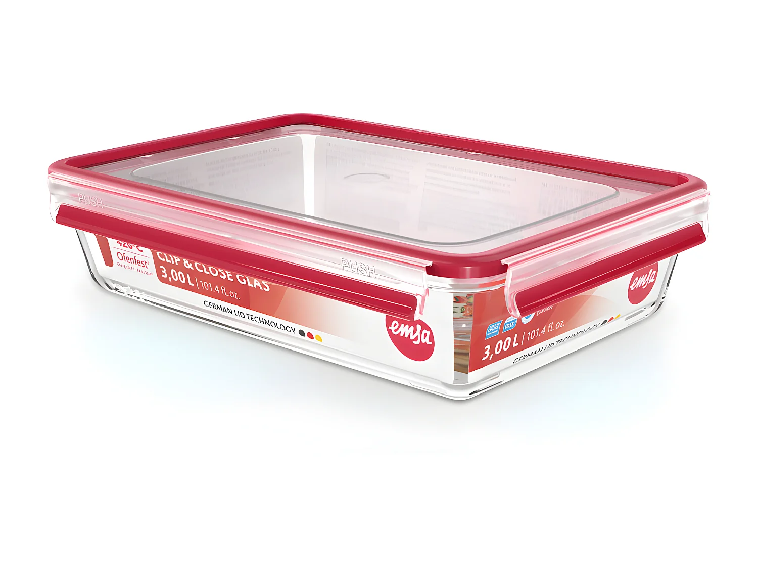 Boite rectangulaire 3 L Clip&Close