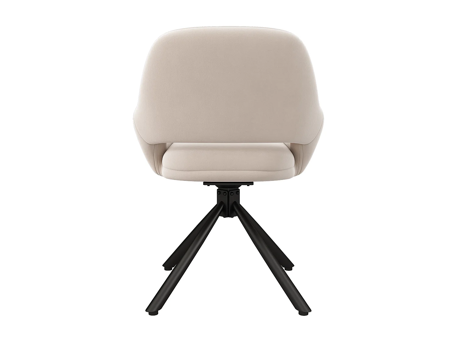 Lot de 2 Chaises pivotantes avec accoudoirs - tissu en velours - style moderne - Blanc