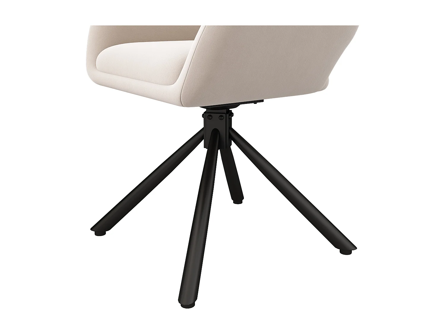 Conjunto de 2 cadeiras giratórias com braços - tecido veludo - estilo moderno - Branco