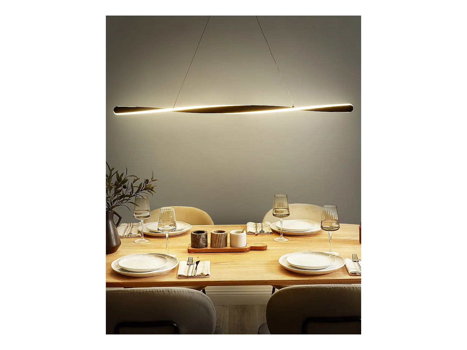 LED Hängelampe MAHOI Metall Schwarz