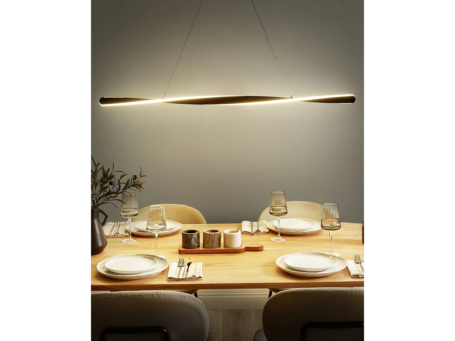 Lampe LED suspendue MAHOI Métal Noir