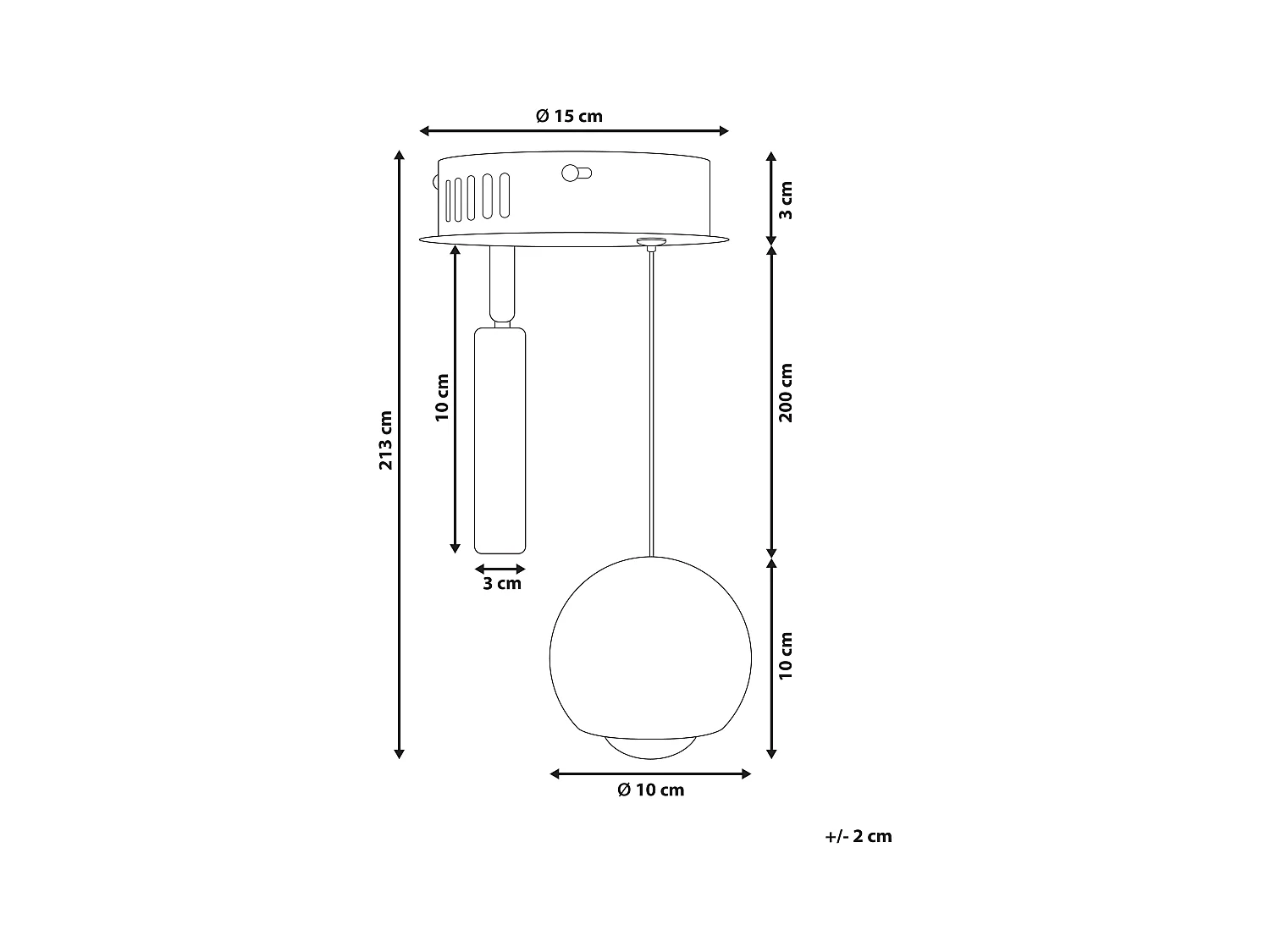 Lampe LED suspendue MABOLE Métal Noir