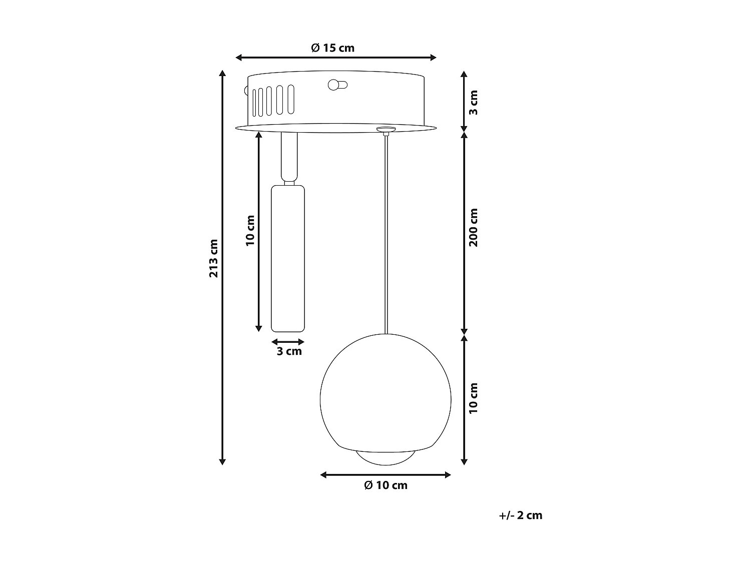 Lampe LED suspendue MABOLE Métal Noir