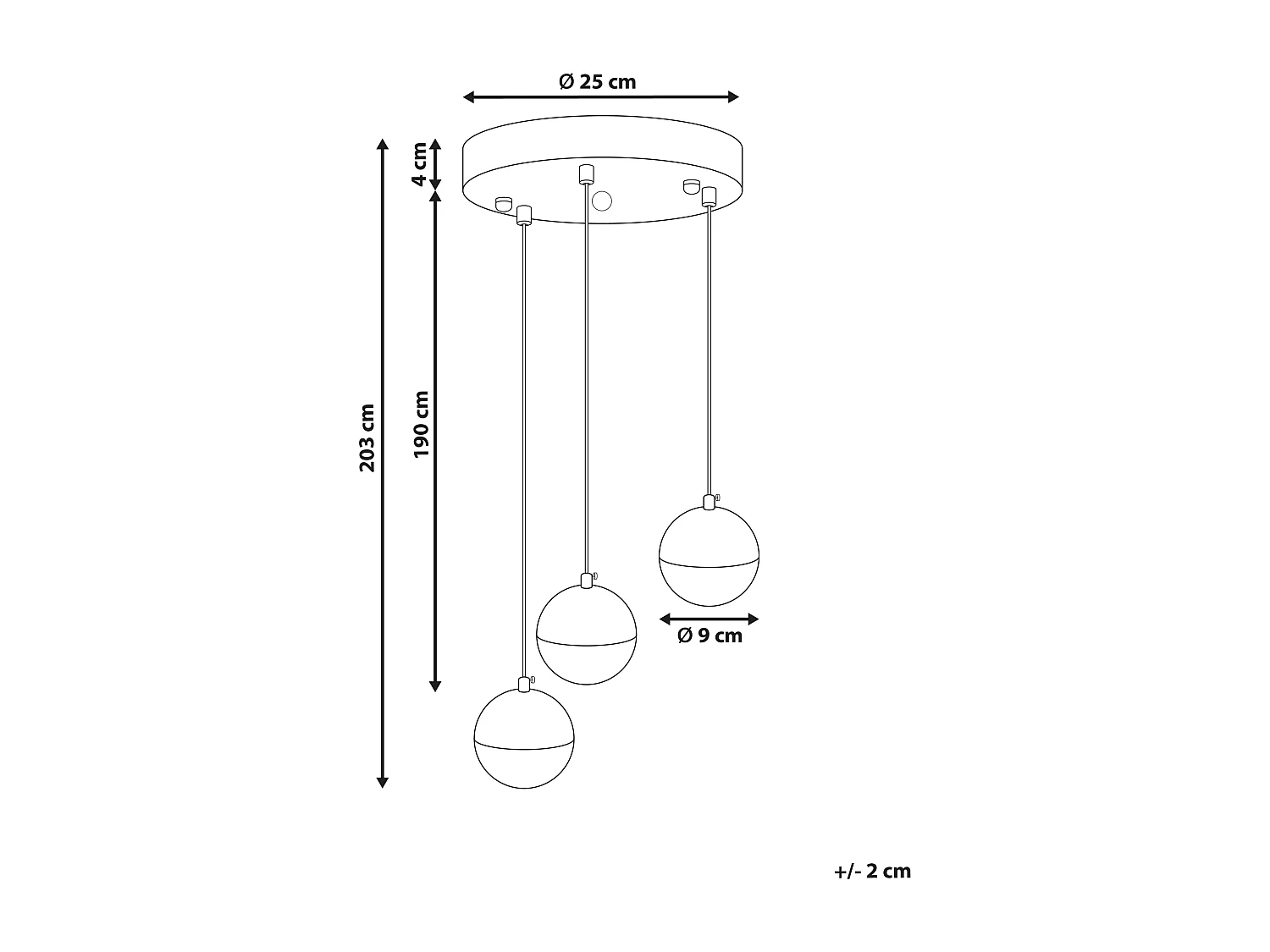 LED hanglamp ANKOBRA Metaal Zwart